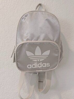 Adidas Mini Backpack White | Trefoil Logo Small Backpack | Sporty Streetwear Bag